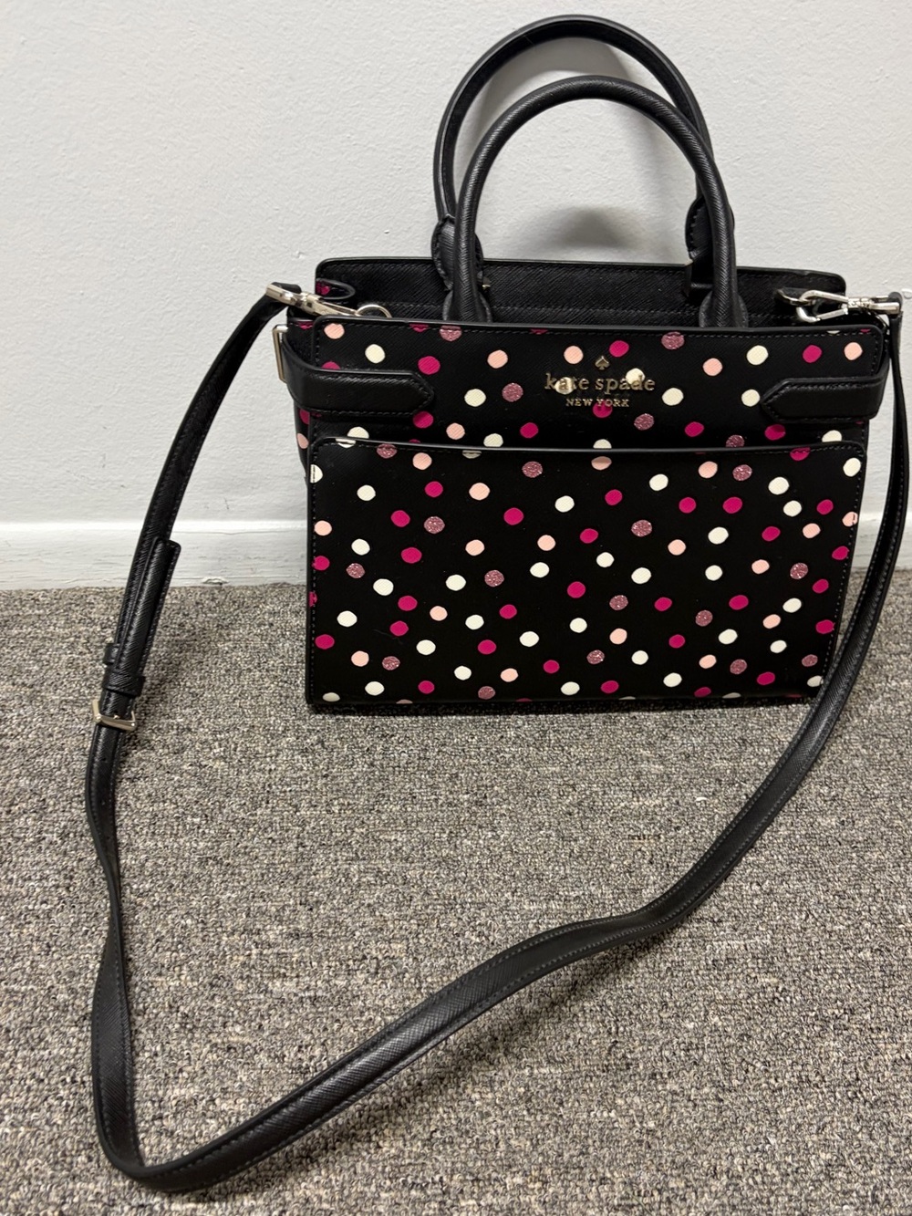 Kate Spade Staci Glimmer Dot Dot Satchel Purse